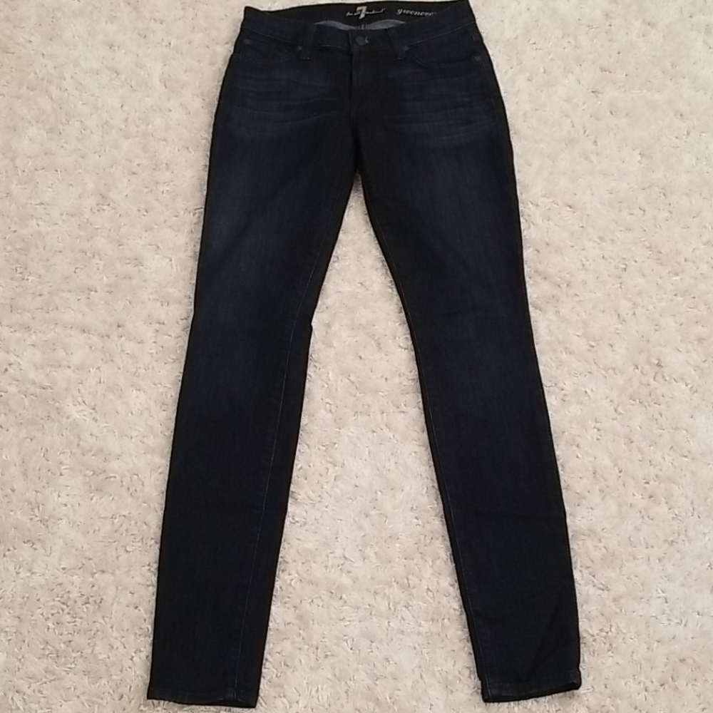 7 For All Mankind Gwenevere Black Denim Skinny